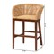Bali & Pari Papua Modern Bohemian Natural Rattan and Walnut Brown Acacia Wood Counter Stool 242-13492-ZORO - alternate 5